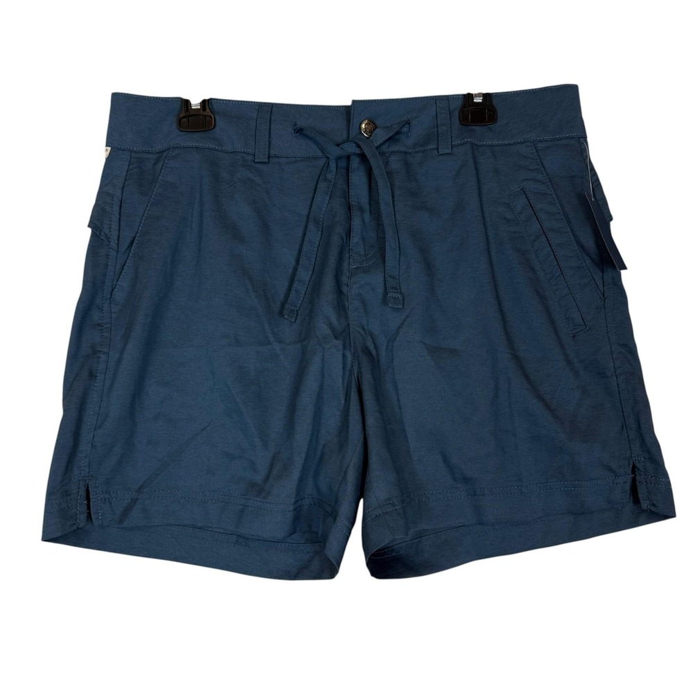 Magellan Outdoors Shorts Womens Large Blue Falcon Lake Fishing 5.25 Inseam Chino